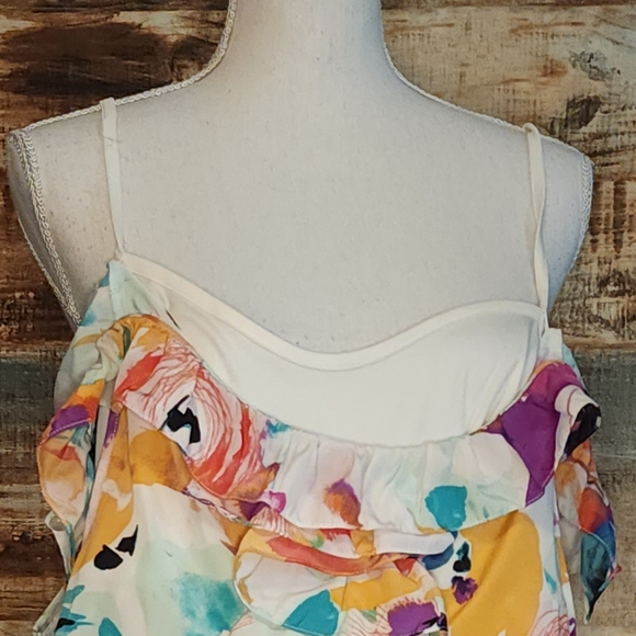 Dressbarn ruffle sleeveless midi dress belt loops 14 - Picture 6 of 9